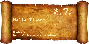Malle Tiborc névjegykártya